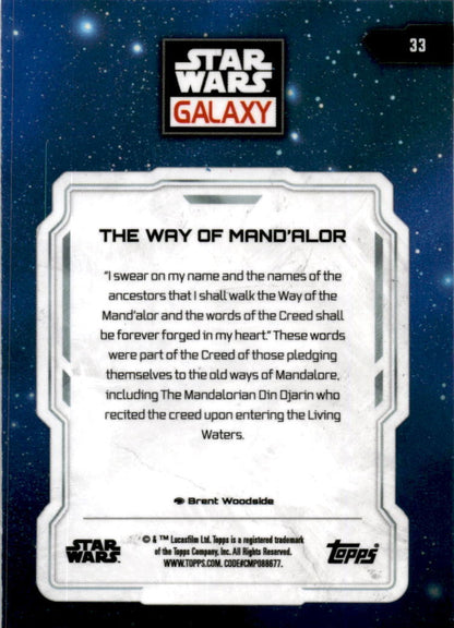 2024 Topps Star Wars Glaxay Mini Diamond Refractor 33 Mand'alor