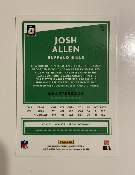 Josh Allen 2020 Panini Donruss Optic  #14 | Buffalo Bills
