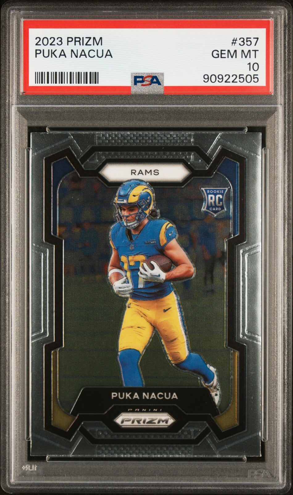 2023 Panini Prizm #357 Puka Nacua Los Angeles Rams PSA 10