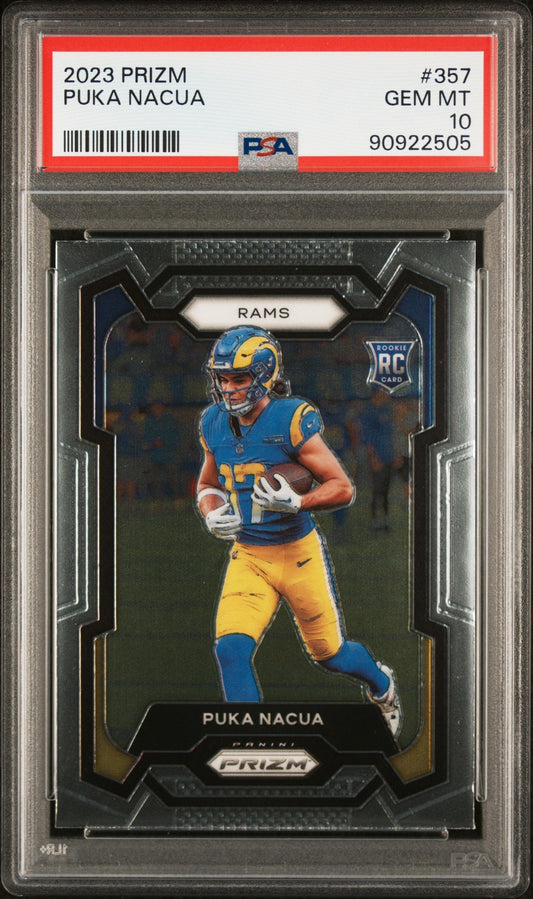 2023 Panini Prizm #357 Puka Nacua Los Angeles Rams PSA 10