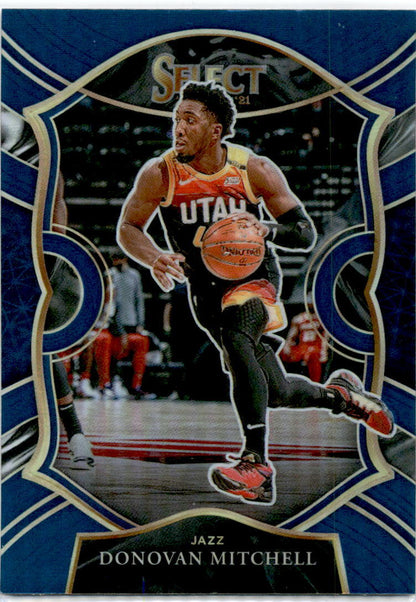 2020-21 Panini Select Blue Prizms #27 Donovan Mitchell Utah Jazz