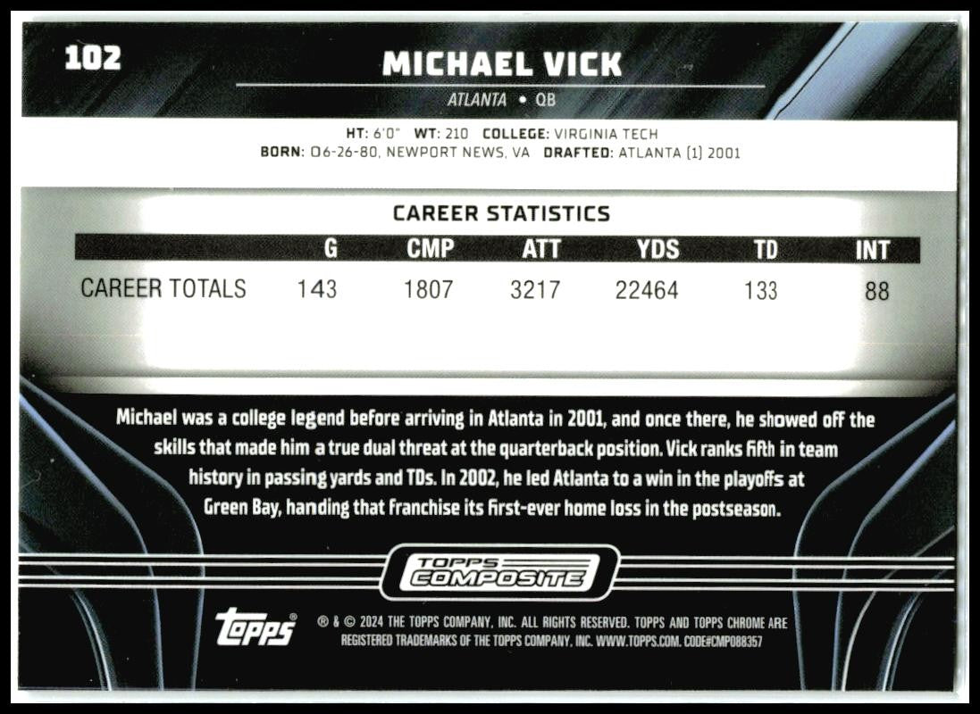 2023 Topps Composite #102 Michael Vick Atlanta Falcons
