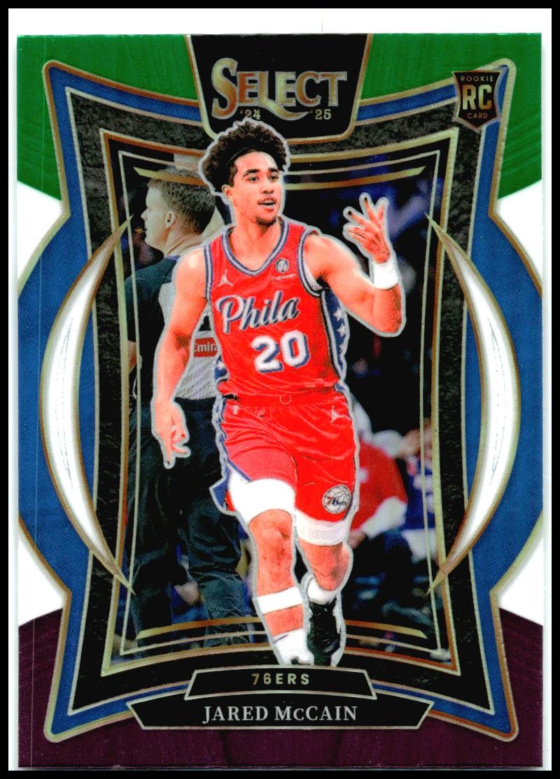 2024-25 Panini Select Green White Purple Prizm #82 Jared McCain Rookie 76ers