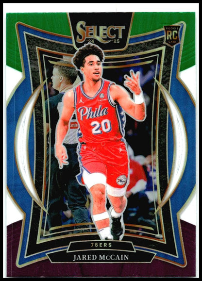 2024-25 Panini Select Green White Purple Prizm #82 Jared McCain Rookie 76ers