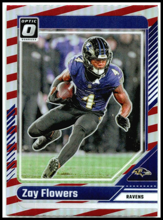 2024 Donruss Optic Red Stripes #15 Zay Flowers Baltimore Ravens