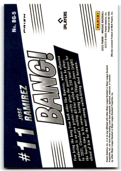 2021 Panini Mosaic Green Bang! Jose Ramirez Cleveland Indians #BG-5