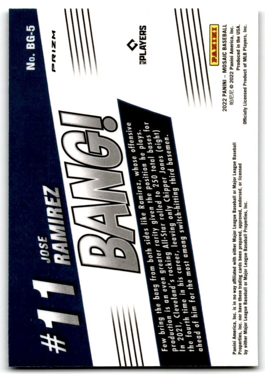 2021 Panini Mosaic Green Bang! Jose Ramirez Cleveland Indians #BG-5