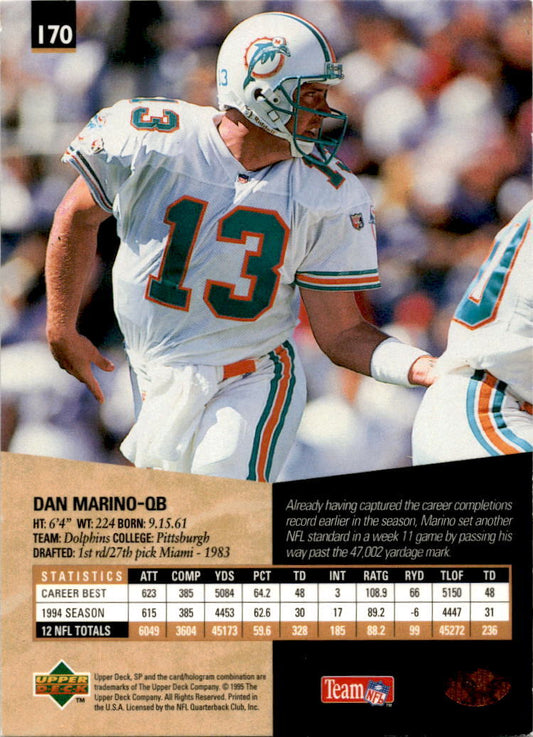 1995 SP #170 Dan Marino Miami Dolphins