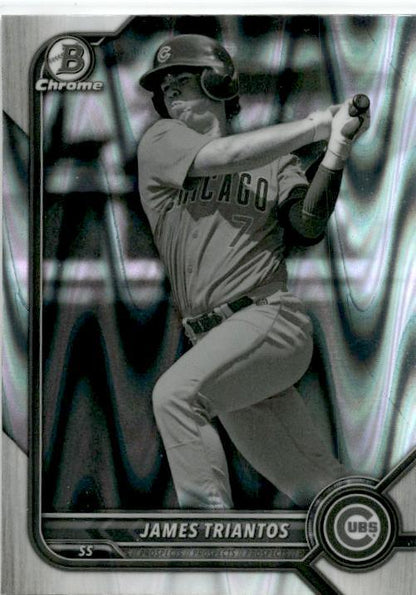 2022 Bowman Draft Chrome Black & White RayWave Refractor #BDC-166 James Triantos