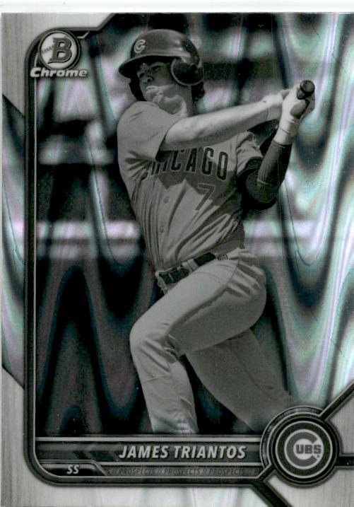 2022 Bowman Draft Chrome Black & White RayWave Refractor #BDC-166 James Triantos