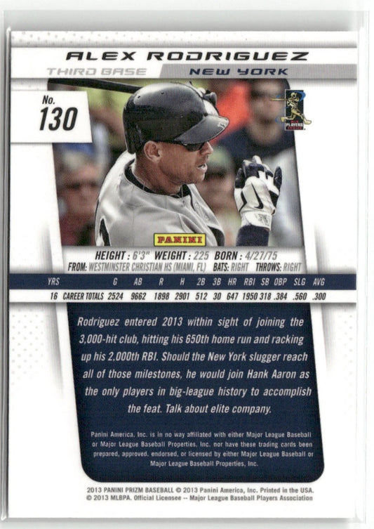 2013 Panini Prizm #130 Alex Rodriguez