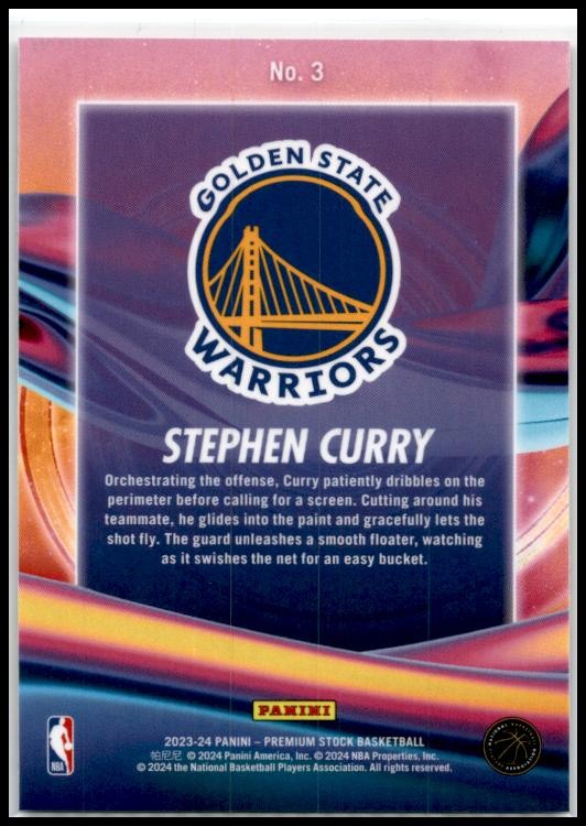 2023-24 Hoops Premium Stock Anti Gravity #3 Stephen Curry Golden State Warriors