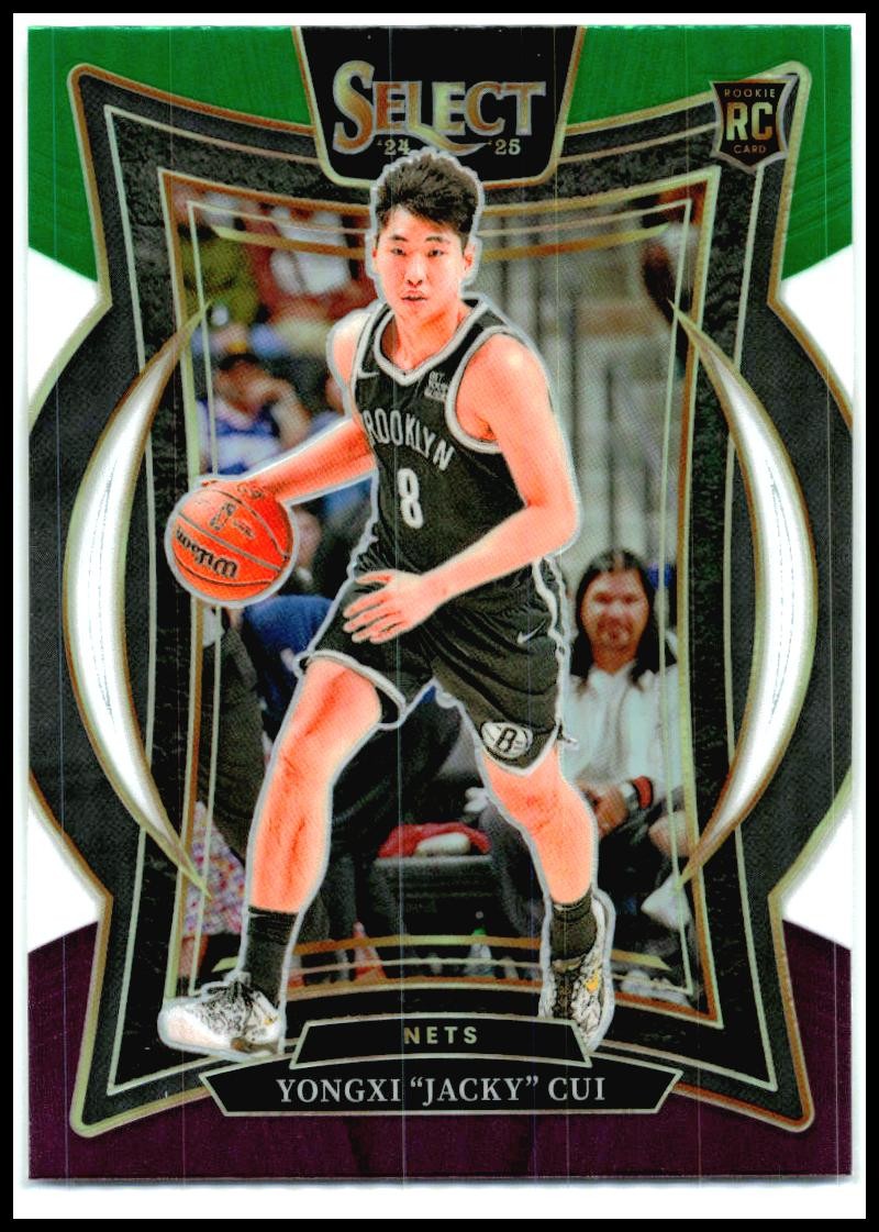 2024-25 Select Green White Purple Prizm #94 Yongxi "Jacky" Cui Rookie Nets