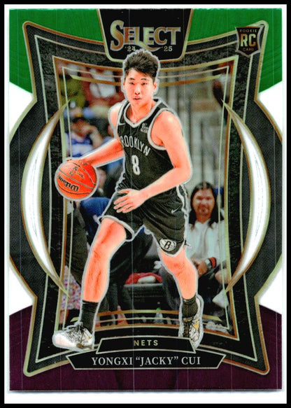 2024-25 Select Green White Purple Prizm #94 Yongxi "Jacky" Cui Rookie Nets