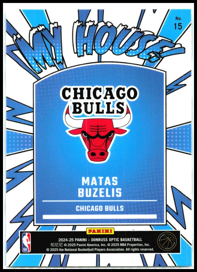 2024-25 Donruss Optic My House #15 Matas Buzelis Chicago Bulls
