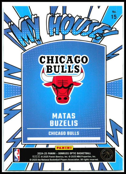 2024-25 Donruss Optic My House #15 Matas Buzelis Chicago Bulls