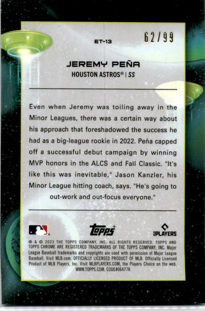 2023 Topps Chrome Cosmic Extraterrestrail Talent! Blue Moon #ET-13 Jeremy Pena