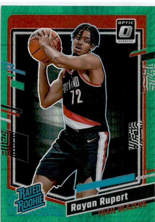 2023-24 Donruss Optic Hyper Green #248 Rayan Rupert Rookie Trail Blazers