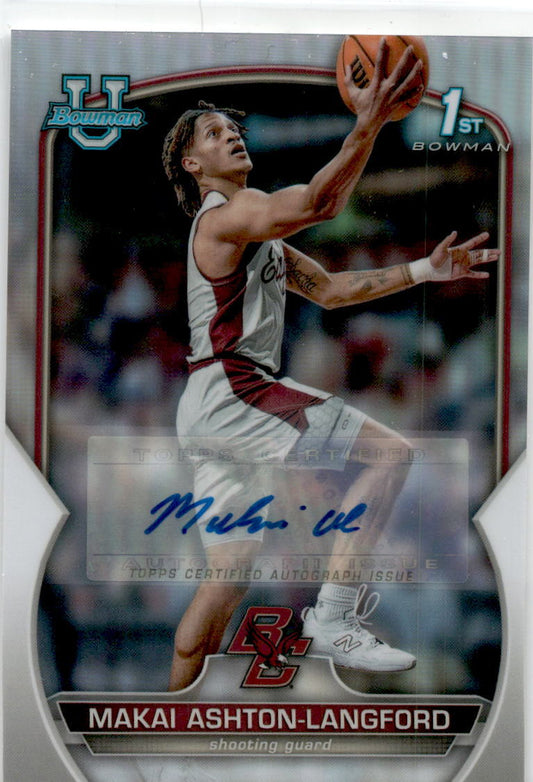 Bowman Chrome University Refractor #21 Makai Ashton-Langford Auto BC /499