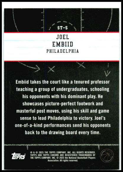 2024-25 Topps Chrome Show and Tell #ST-5 Joel Embiid Philadelphia 76ers