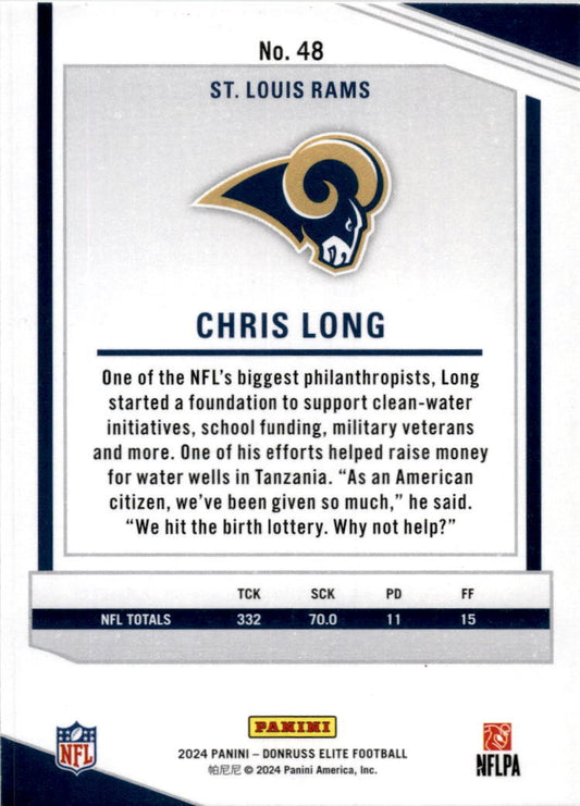 2024 Donruss Elite #48 Chris Long St. Louis Rams