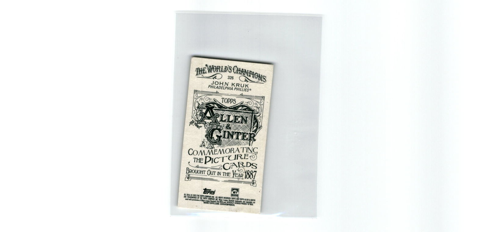 2023 Topps Allen & Ginter #326 John Kruk Philadelphia Phillies