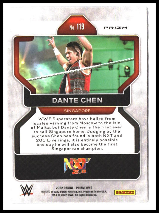 Dante Chen #119 2022 Panini Prizm WWE Silver Rookie RC