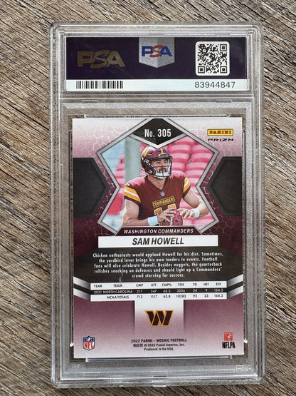2022 Panini Mosaic Camo Pink #305 Sam Howell Rookie Commanders PSA 10 Gem Mint