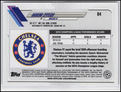 2020-21 Topps Chrome UEFA Champions League #84 Hakim Ziyech