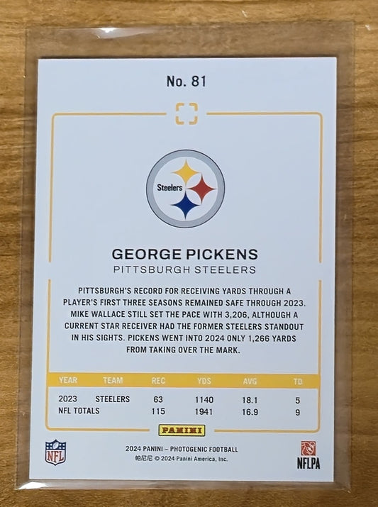 2024 Panini Photogenic #81 George Pickens Pittsburgh Steelers