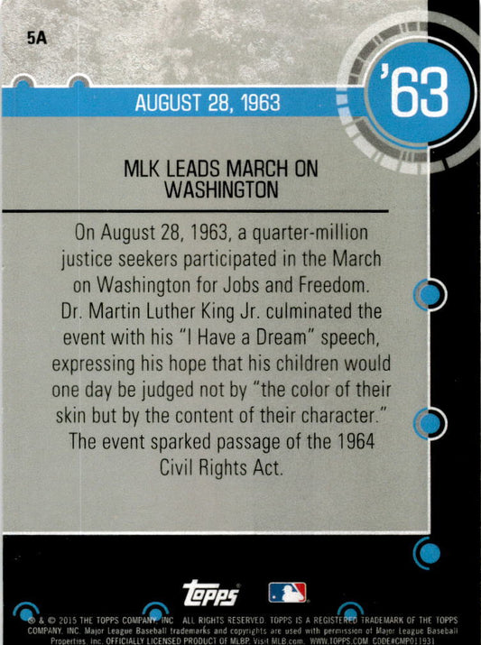 2015 Topps #5A MLK Leads March On Washington