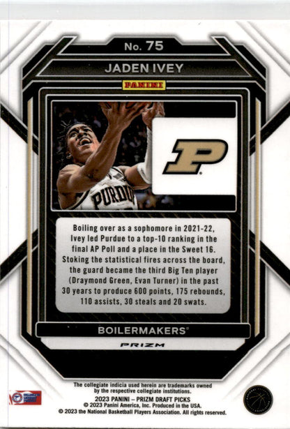 2023-24 Panini Prizm Draft Picks Red Ice #75 Jaden Ivey Detroit Pistons