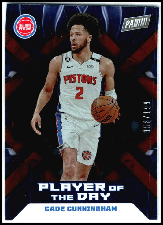 2022-23 Player of the Day Orange Foil /199 #6 Cade Cunningham Pistons