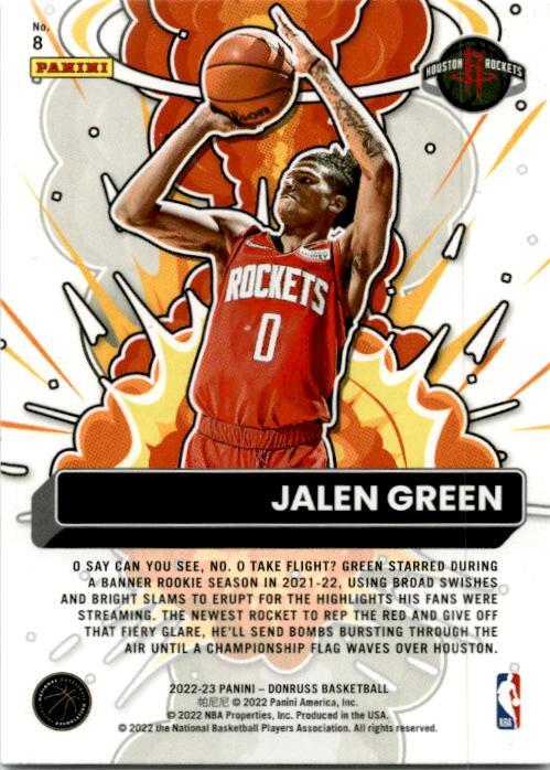 2022-23 Donruss Bomb Squad #8 Jalen Green Houston Rockets