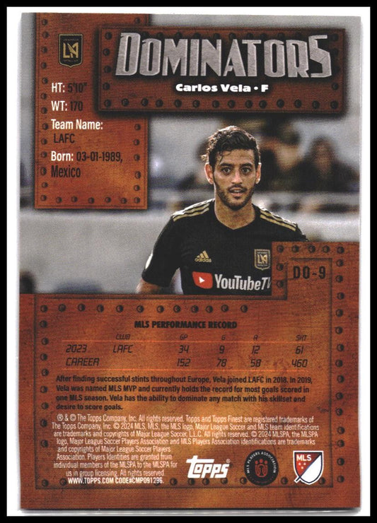 2024 Finest MLS #DO-9 Carlos Vela Finest Dominators