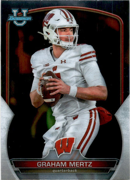 2022 Bowman Chrome University #17 Graham Mertz Wisconsin Badgers