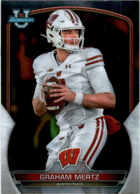 2022 Bowman Chrome University #17 Graham Mertz Wisconsin Badgers