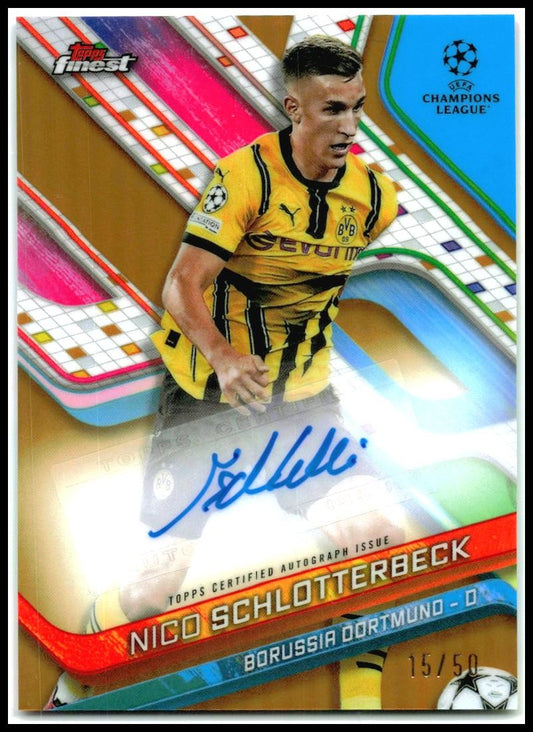 2024-25 Topps Finest UEFA Gold Auto /50 #BA-NS Nico Schlotterbeck