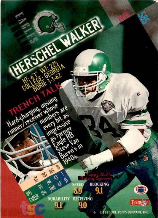 1994 Stadium Club #585 Herschel Walker Philadelphia Eagles.