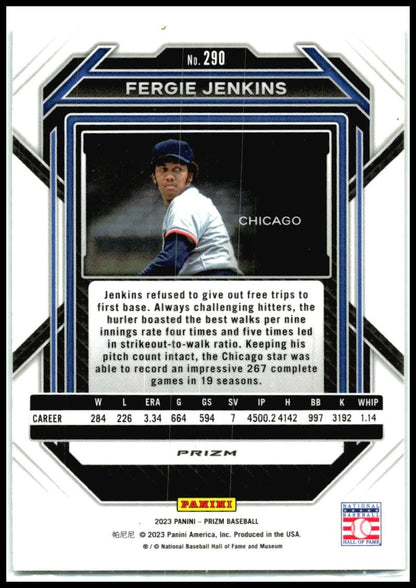 2023 Panini Prizm Green Ice Prizms #290 Fergie Jenkins Chicago Cubs