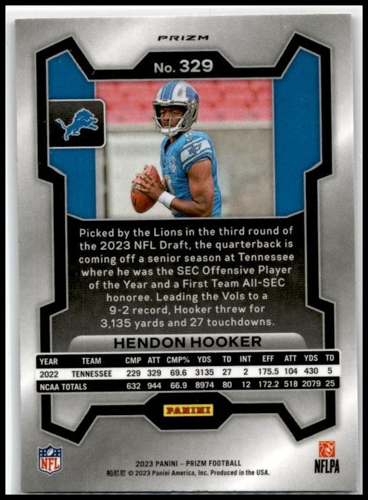 2023 Panini Prizm Red White and Blue #329 Hendon Hooker Detroit Lions