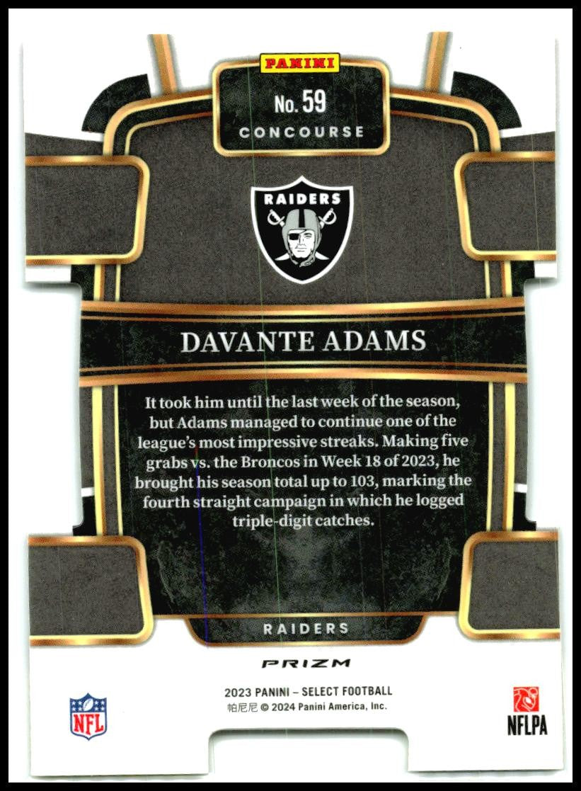 2023 Panini Select Red and Yellow Prizms Die Cuts #59 Davante Adams Raiders
