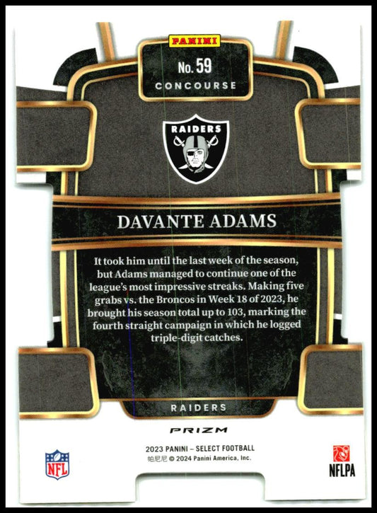 2023 Panini Select Red and Yellow Prizms Die Cuts #59 Davante Adams Raiders