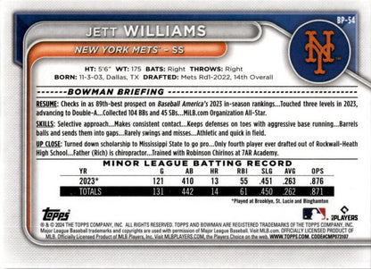 2024 Bowman #BP-54 Jett Williams