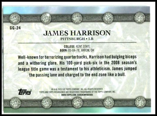 2024 Topps Resurgence Glimmer and Gleam #GG-24 James Harrison Steelers