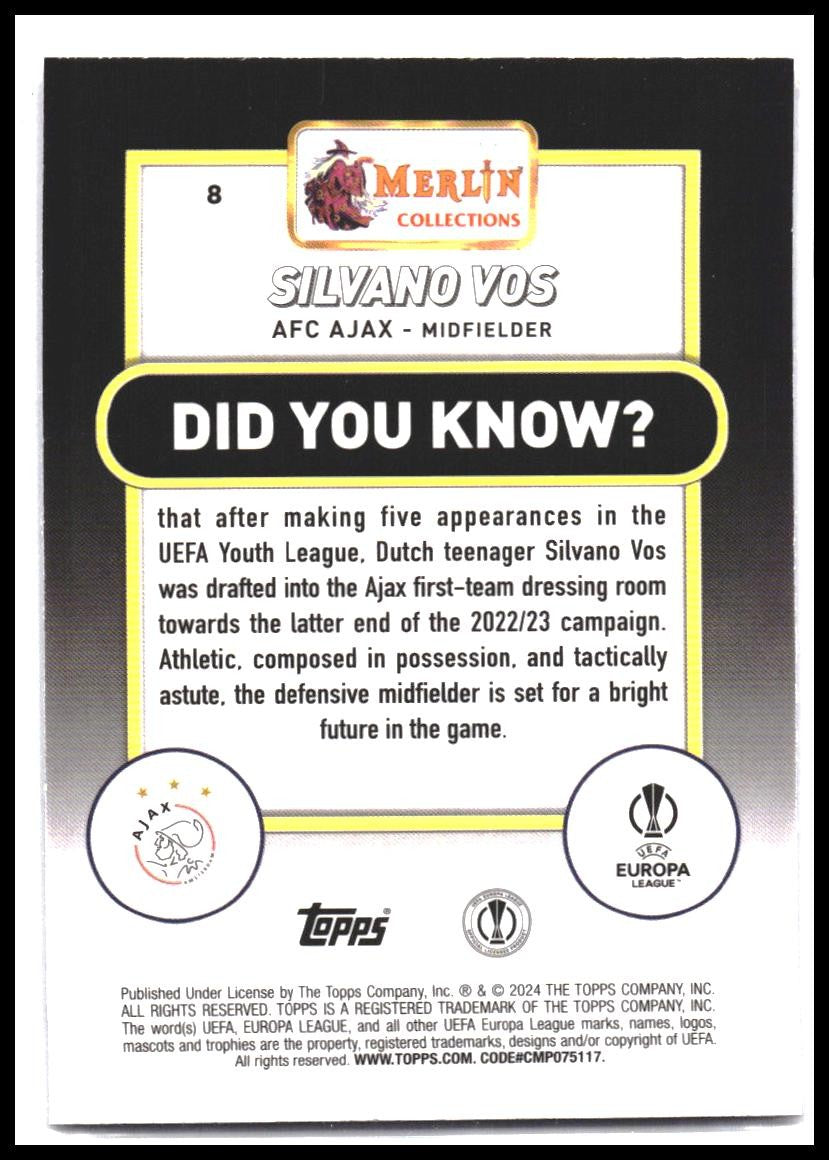 2023-24 Merlin UEFA Club Competitions #8 Silvano Vos
