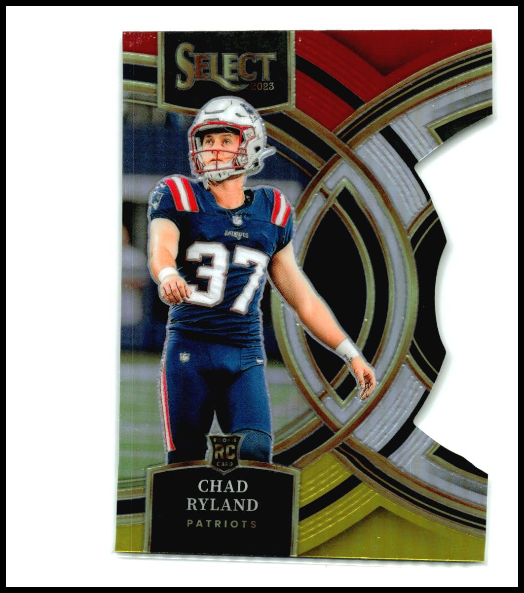 2023 Select Red and Yellow Prizms Die Cuts #122 Chad Ryland Rookie Patriots