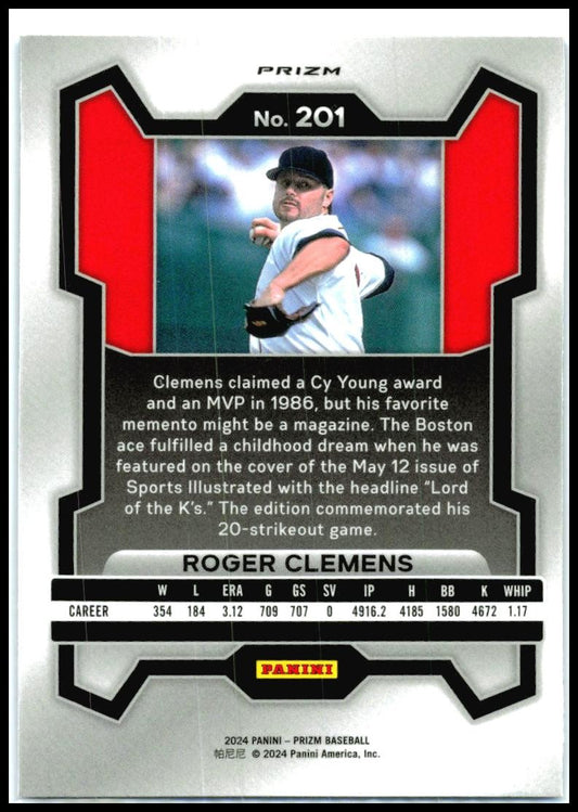 2024 Panini Prizm Pink Ice Prizms #201 Roger Clemens Boston Red Sox
