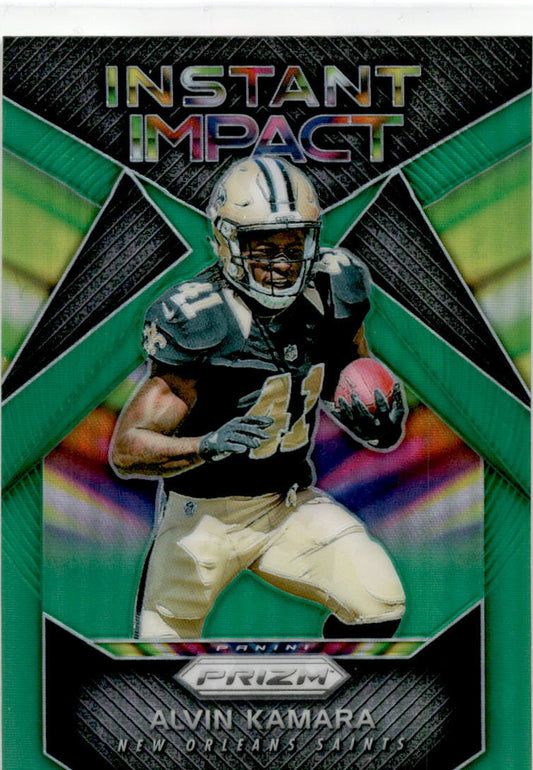 2017 Panini Prizm Green Imstant impact #7 Alvin Kamara New Orleans Saints