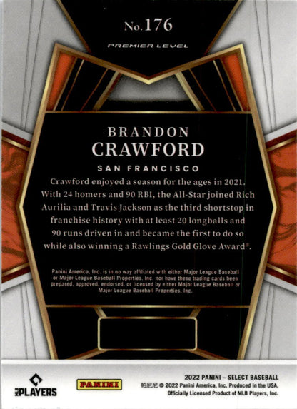 2022 Panini Select Blue Retail Base #176 Brandon Crawford San Francisco Giants